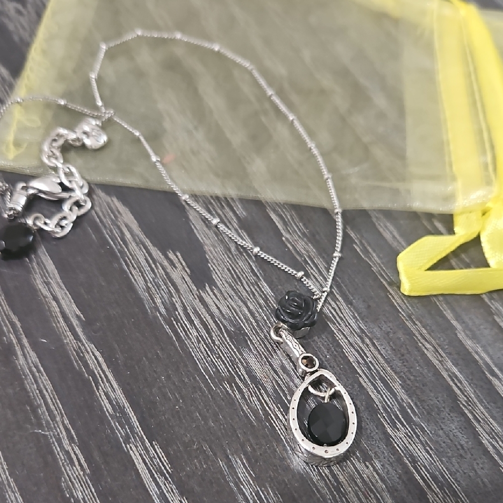 Brighton La Boheme Silver and Black Pendant Necklace